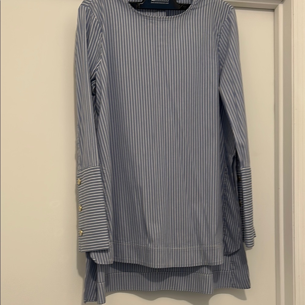 Zara Blue Striped Tunic Top